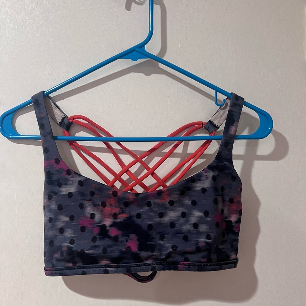 Lululemon Free To Be Wild Bra Windy Blooms Regal Plum Multi / Alarming Size 10 - Picture 3 of 6